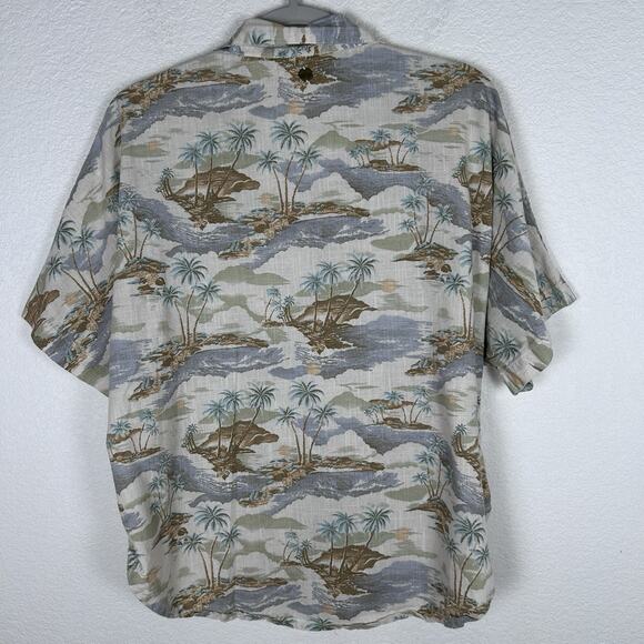RIP CURL Womens Sz S Khaki Tropical Island Shirt Top Button Up Linen Blend - Picture 3 of 7